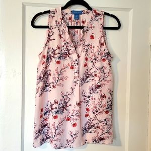 Antibes Blanc Women's Tank Pullover Flower Top